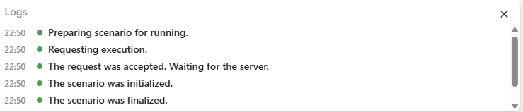 Make run log with no errors, all lines green, although no email was sent